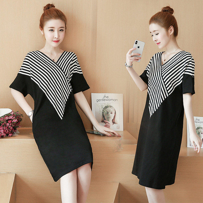 Fat mm dress covers meat and loose and loose Korean version 2023 new fat sister big clothing summer dress