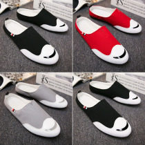 Bean Shoes Mens Sloppy Shoes Han Prints 2022 Summer New Semi Tug Casual Shoes Canvas Trend A foot pedal Shoe Men