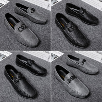 2022 Spring mens shoes Bean Shoes Mens Social Little Han Edition One Foot Pedal Leather Shoes Personality Casual Shoes Wave Shoes Man