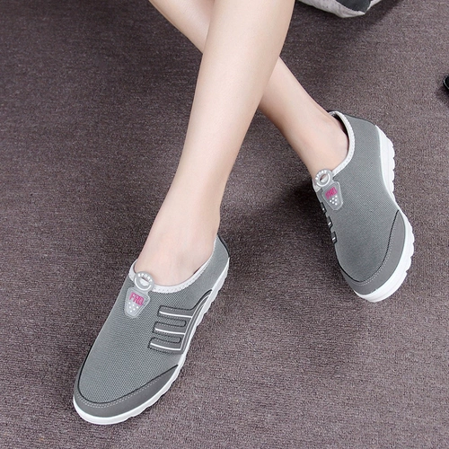 Модные слипоны, нескользящие дышащие туфли для матери, спортивная обувь для ходьбы, мягкая подошва, для среднего возраста