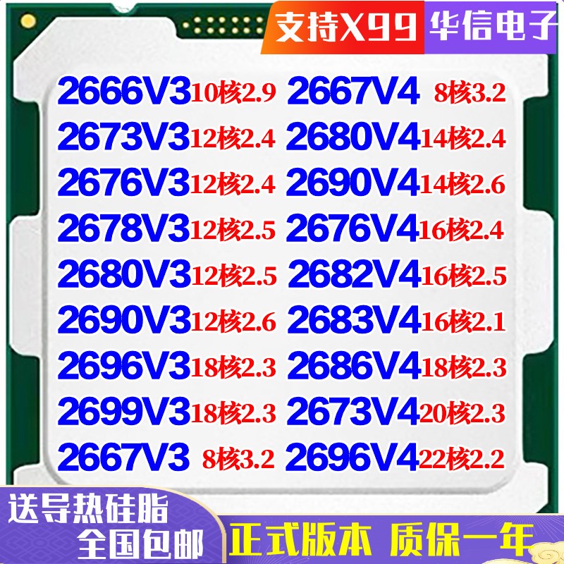 E5-2666V3 2673V3 2676V3 2678V3 2680V3 2680V4 2682 2683 процессор V4CPU Изображение 1