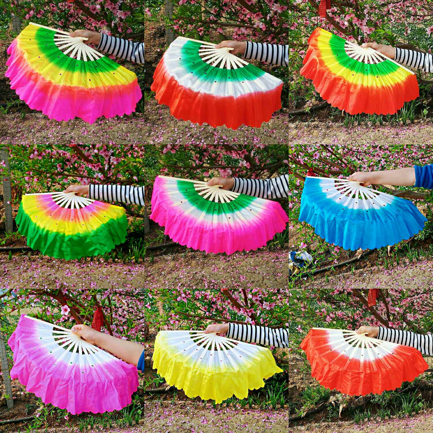 Children's dance fan dancing fan kindergarten stage performance performance props gradient color special small dance fan