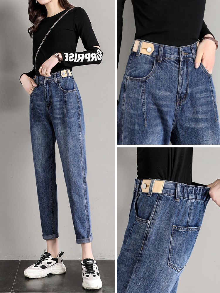 High waist Torre jeans women's loose pants 2022 spring new Korean slim straight Harlan pants