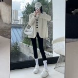 Акула, штаны, утягивающий пояс на талию, белье для коррекции формы бедер, осенние утепленные удерживающие тепло леггинсы для йоги, высокая талия, большой размер