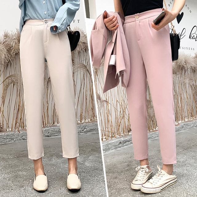 Suit pants women's straight loose casual trousers harem pants carrot high waist nine-point cigarette pipe 2022 new spring and autumn
