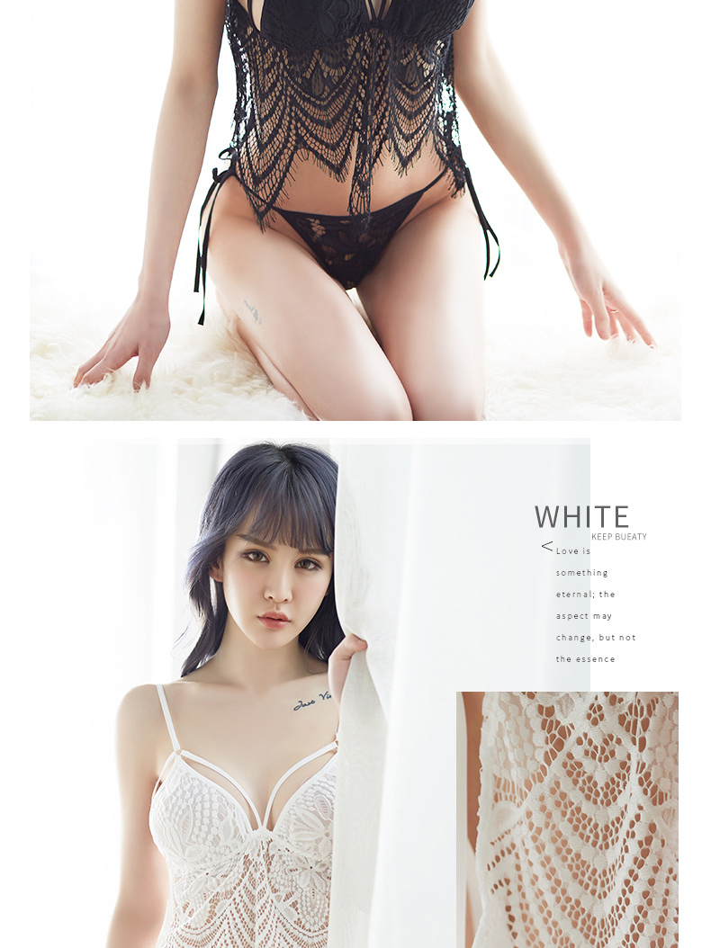 Jiu Muya đồ ngủ gợi cảm nữ mùa hè nóng người lớn rỗng dây đeo váy ngủ phù hợp với đồ lót ngắn gợi cảm đầm nữ đẹp