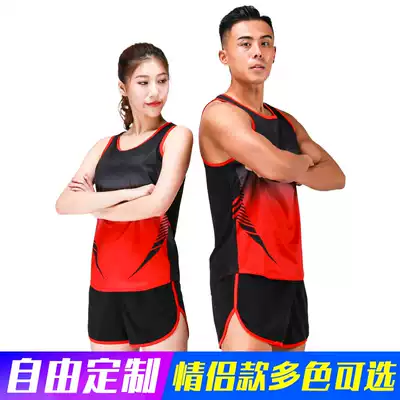 Athletics suit suit men's vest shorts tights student women's short running training suit marathon suit