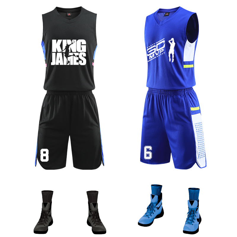 Basketball suit suit men and women customized student sports team uniforms training vests jerseys summer breathable print-style basketball clothes