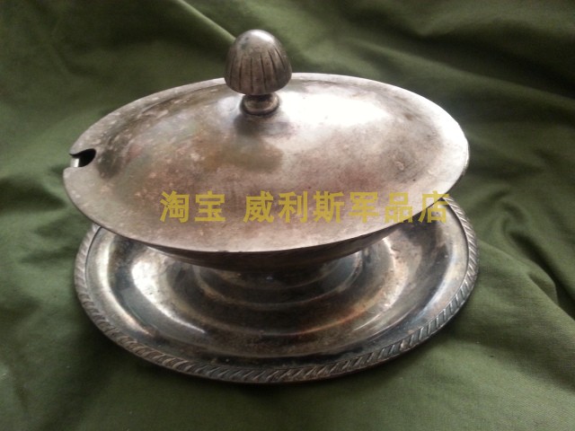 WWII US Army Edition Original Brand Naval Warships Advanced Officers Baupure silver-made soup bowls Coffee with cutlery
