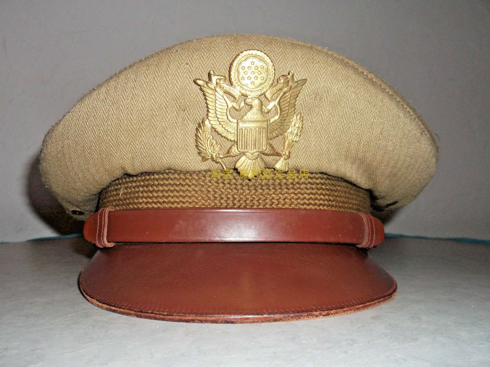 WWII US Army Edition Original Pint Army Air Force Olive Green HBT Herringbone Cloth Officer Great Hat Hat 7 38