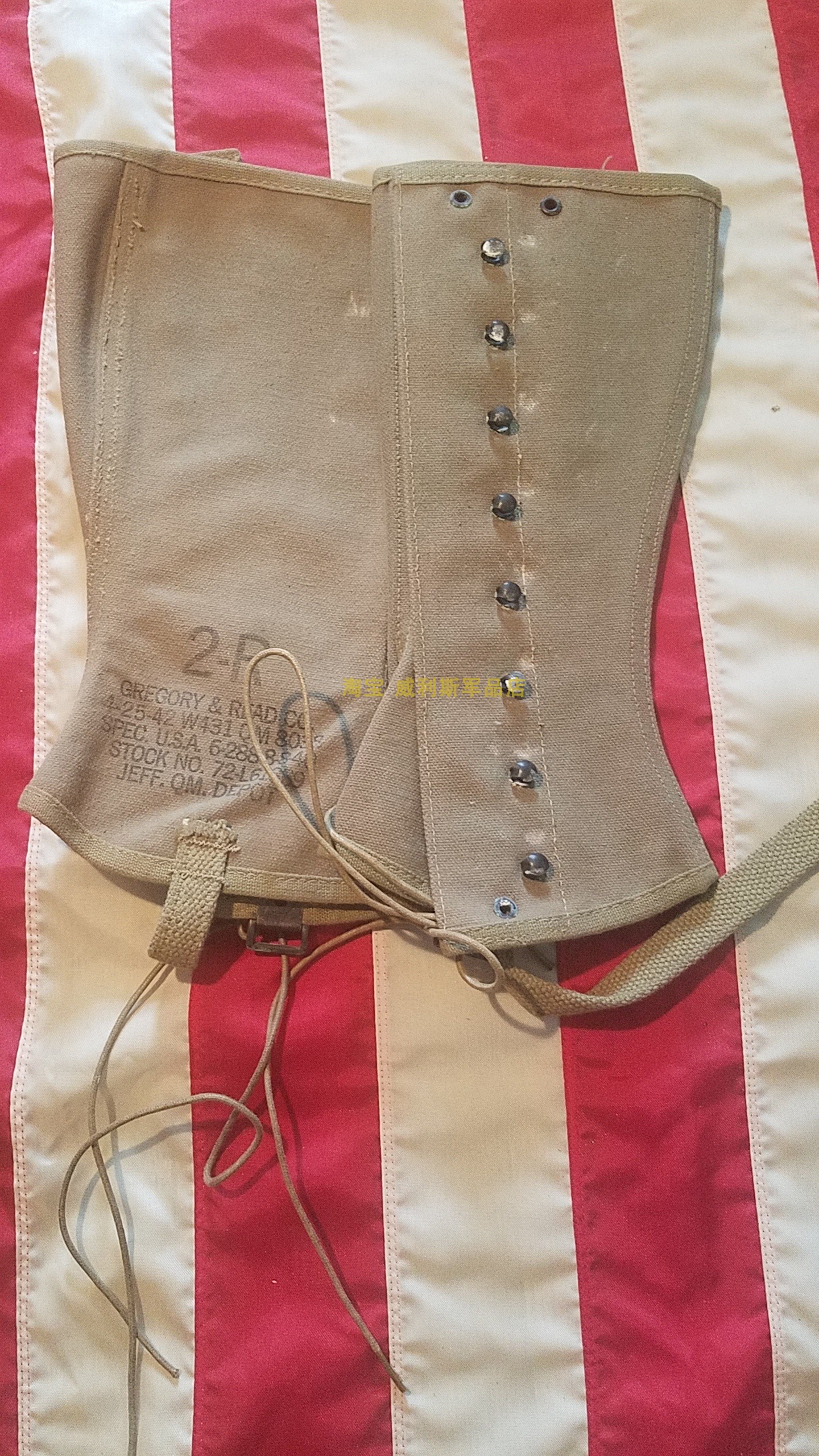 Special price WWII US Army Corps version original Army Marine M1938 karma 2R Canvas Tied legs