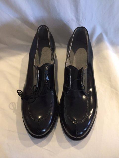 Brand new World War II US Army Edition Original Brand Navy Lady Goodyear Student Lotte Lacquer Face High Light Leather Shoes-Taobao