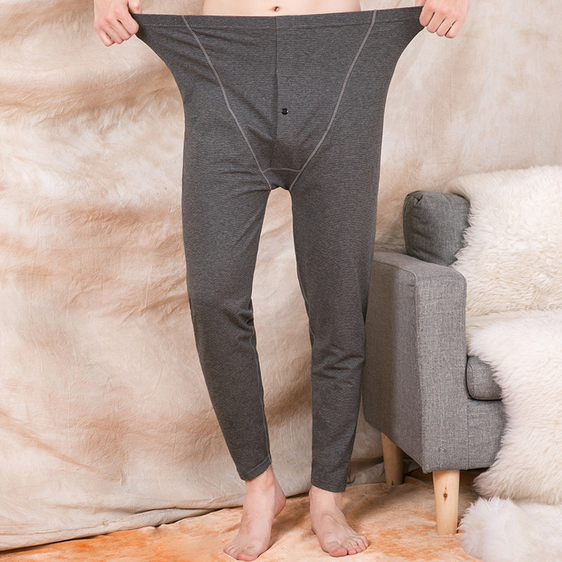 Large size men's sanitary pants plus fat plus fat bottoming autumn warm high waist pants men's inner wear single-piece cotton pants