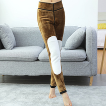 Winter middle-aged and elderly cotton pants women plus velvet thickened three-layer high waist knee pads elderly grandmother warm pants wear Northeast