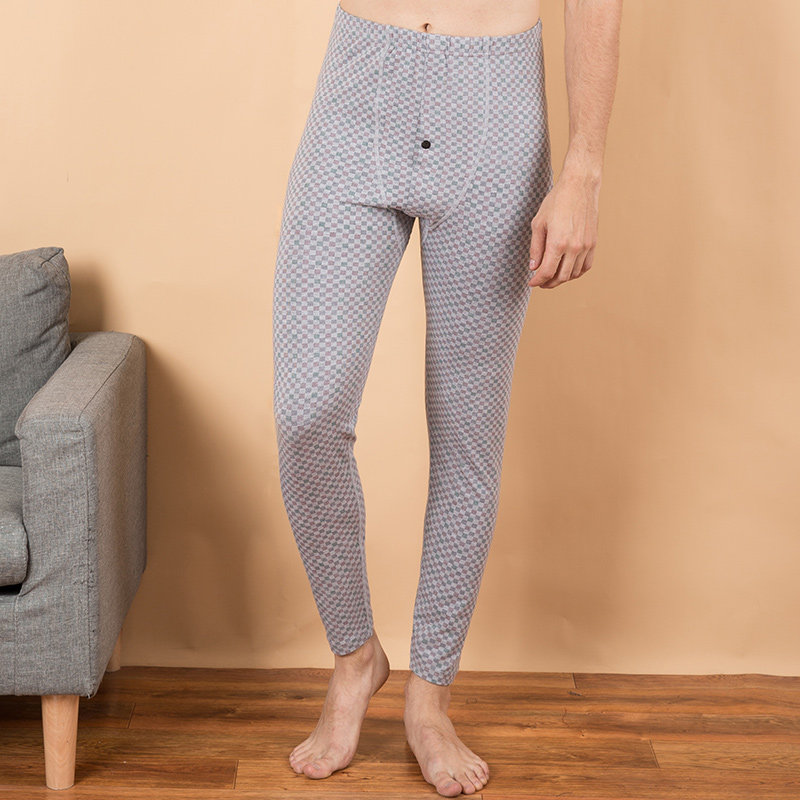 Men's Warm Pants Bottom Single Piece High Waist Autumn and Winter Cotton Pants Underwear Tight Thin Section Elderly Comfortable Sanitary Pants