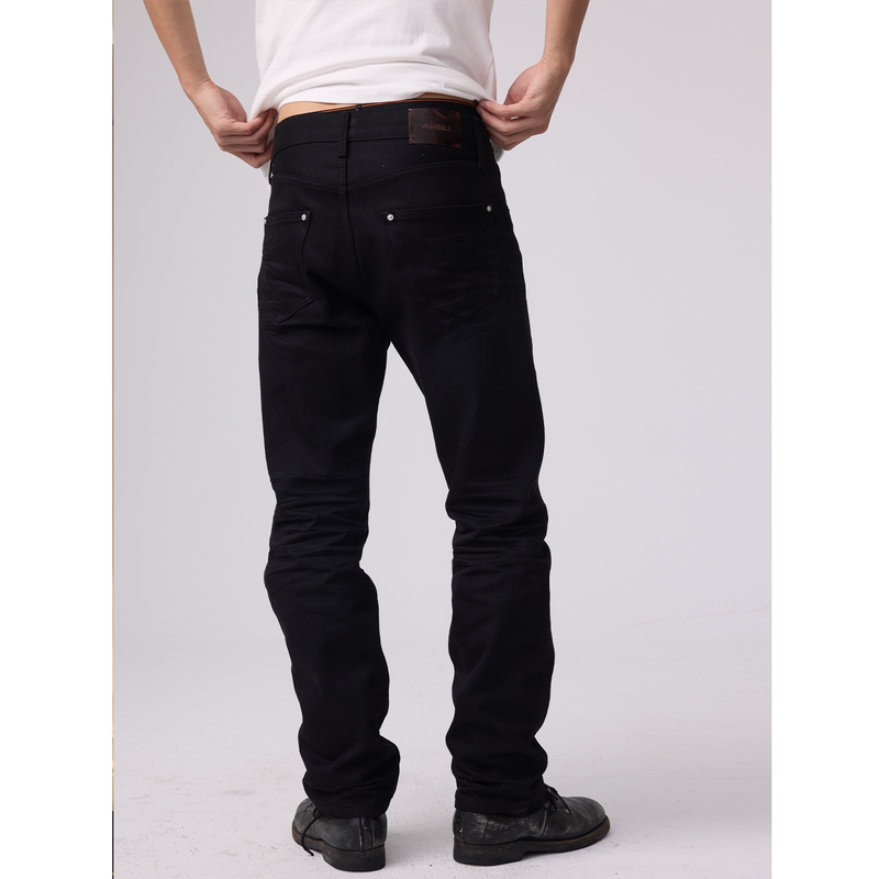 Aheu Black Pleated Jeans, All-Cotton Ykk Hardware Straight-Leg Narrow-Leg Work Pants Aheu Black Pleated Jeans, All-Cotton Ykk Hardware Straight-Leg Narrow-Leg Work Pants