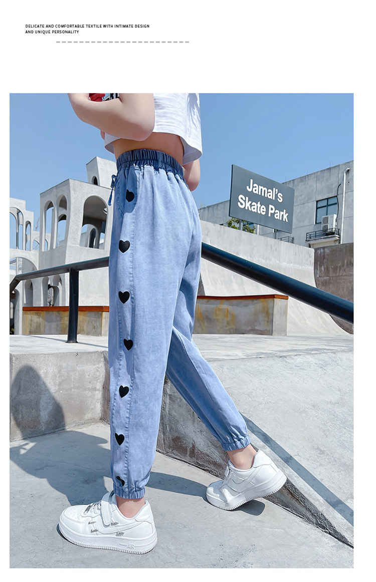 Детские джинсы, штаны, тонкое средство от комаров, шелковая летняя одежда, в западном стиле, подходят для подростков OTHER / Other 