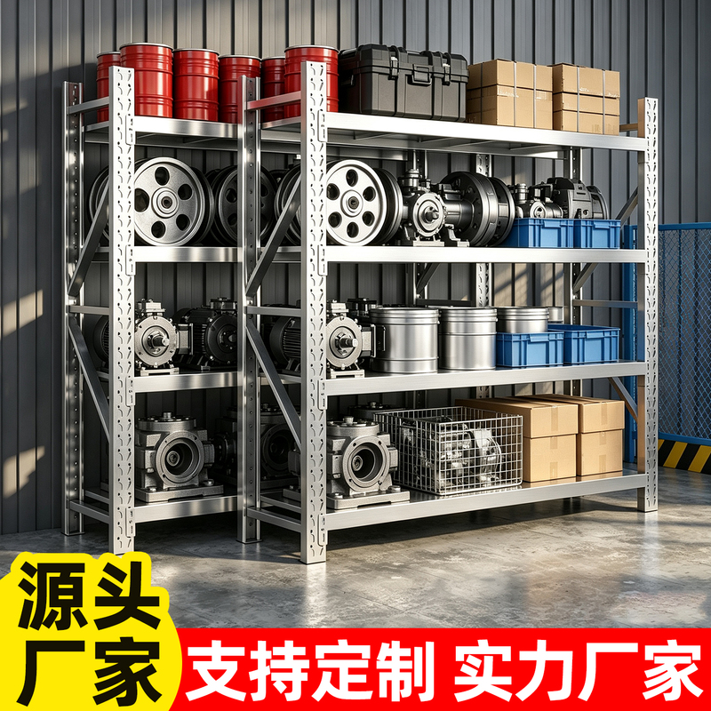 [Thickened] 304 Stainless Steel Shelves for Express Delivery Warehouse Storage, Multi-Layer Heavy-Duty Supermarket Storage Racks with Super Strong Load-Bearing Capacity