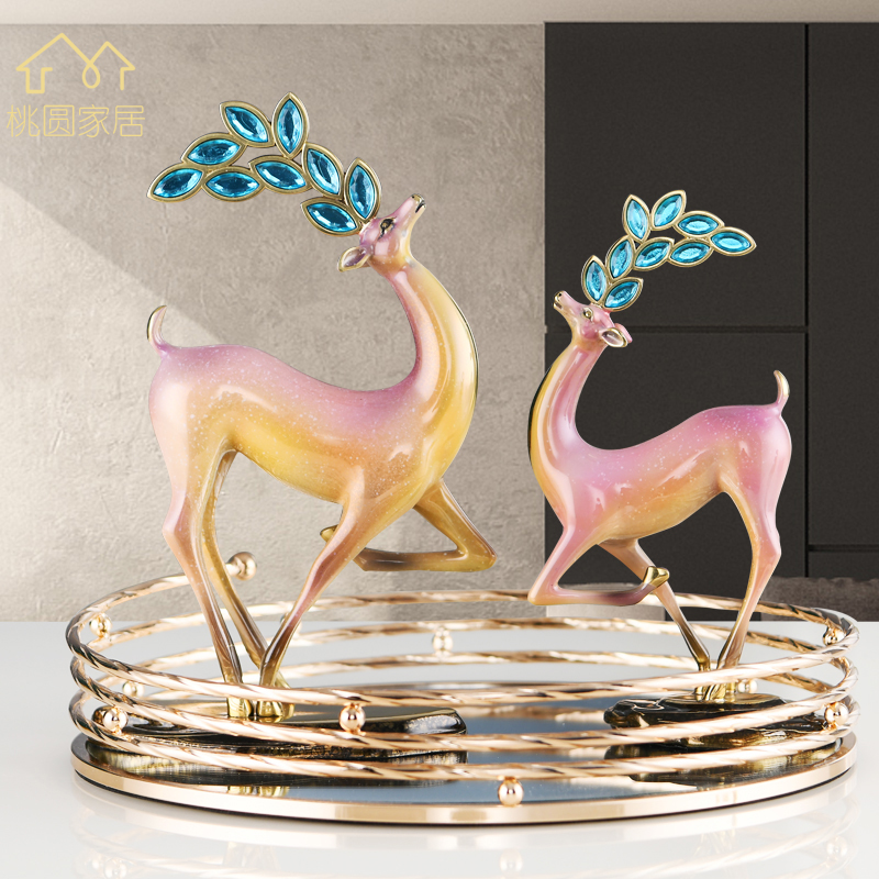 Pure Copper Plum Blossom Deer Pendulum Pieces New Chinese Living Room Adornment Light Extravagant Office Furnishing New Wedding Gijo Relocation Gift