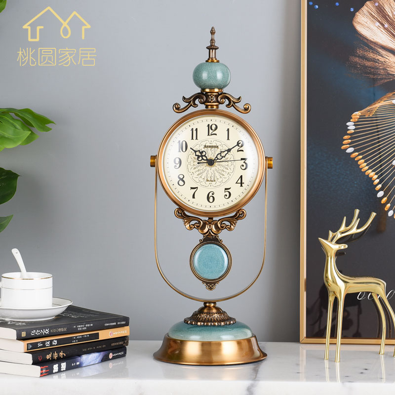 Eurostyle Light Extravaganza Bell Living Room Bedroom and watch American Comeback Desktop Watch Swing Piece Mute Desktop Creative Clock