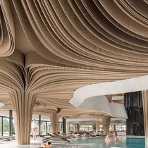 Indoor creative art aluminum ceiling design Aluminum ceiling special-shaped custom decoration curved aluminum square pass ceiling shape