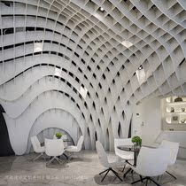  Curved aluminum square pass ceiling custom indoor creative wave art modeling design aluminum ceiling special-shaped custom decoration