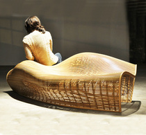 Shopping mall lobby creative art seats custom design hotel lobby airport public leisure area wooden waiting chairs