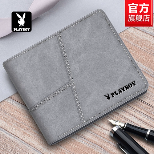 Playboy, мужской короткий бумажник, вместительный и большой тонкий картхолдер, подарок на день рождения