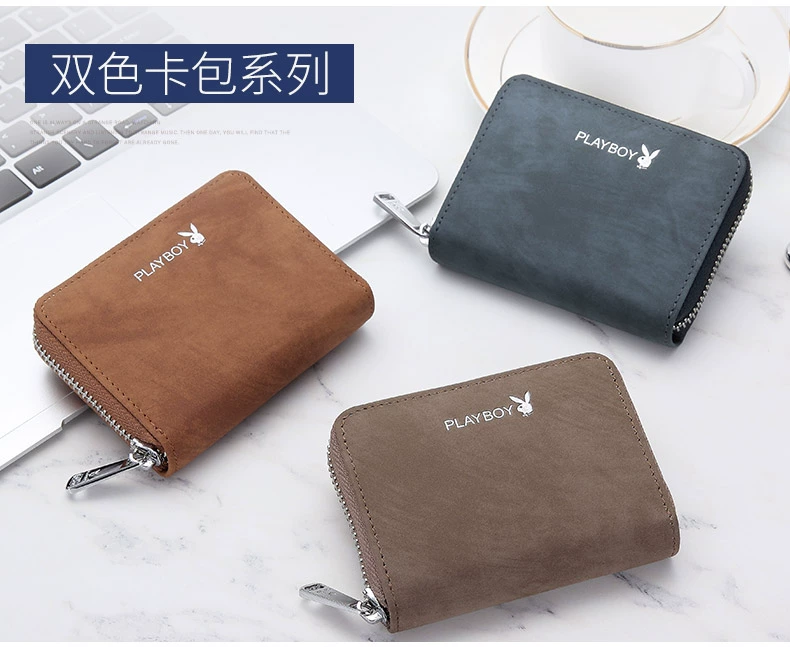 Playboy Card Pack của Nam Giới Nhỏ Gọn Công Suất Lớn Thống Coin Purse Một Gói Phụ Nữ Slim Multi-Card Chủ Thẻ ví đựng card hàng hiệu