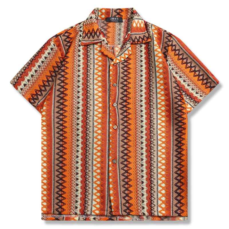 Plus Size Extra Large Fat Guy Shirt 175kg Heavy Knit Vacation Style Short Sleeve Shirt for Men