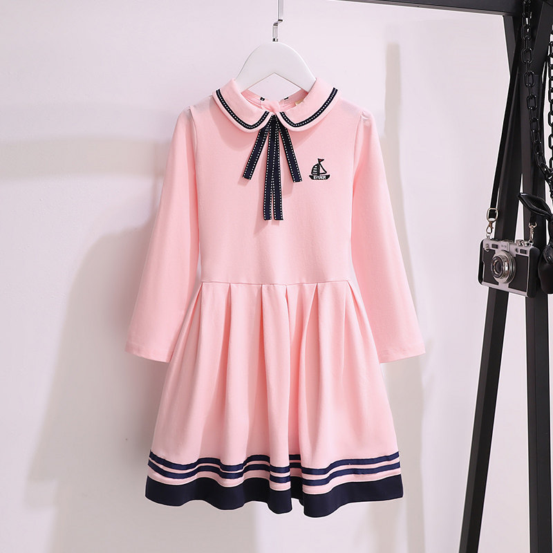 Girls' autumn dress 2022 new college style foreign style spring and autumn princess skirt middle-aged children's cotton skirt