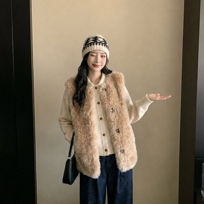 Xu Yiyi's "Ouni Vest" Is a Short Faux Tuscany Fur Vest for Women Xu Yiyi's "Ouni Vest" Is a Short Faux Tuscany Fur Vest for Women