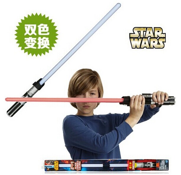 Children's Treasure Star Wars Light Sword FX Red Blue Bicolor Transform Original Force Laser Sword A4571 Spot