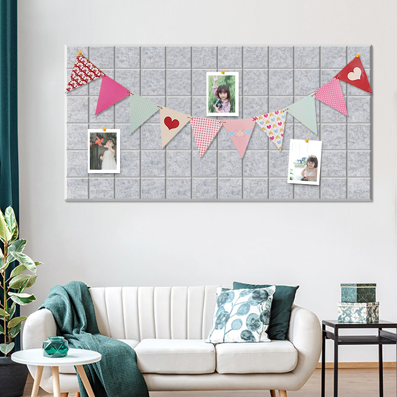 Cork board self-adhesive wall sticker photo board Nordic small square felt message board wall kindergarten works vision board