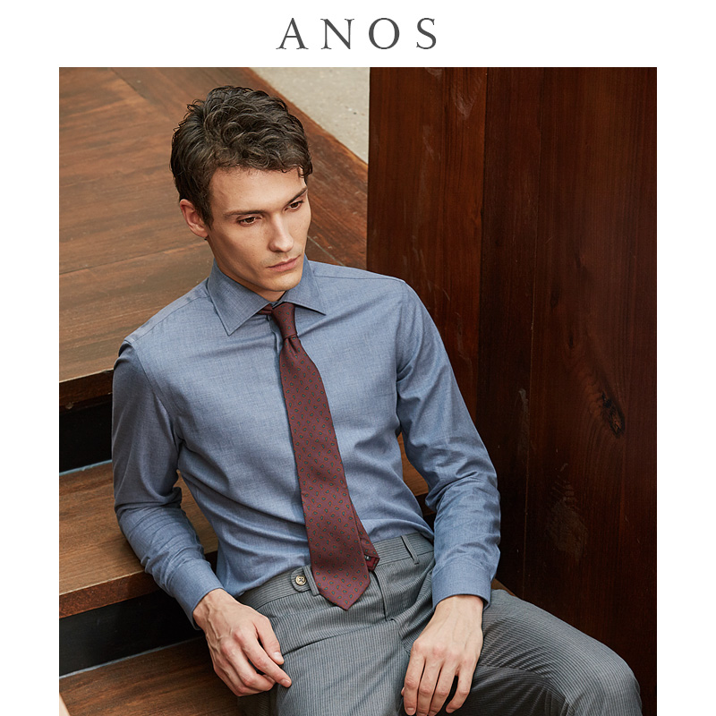 ANOS Ano Department Brief With Type Pure Cotton Shirt Windsor Business Casual Men Sashimi Shirt