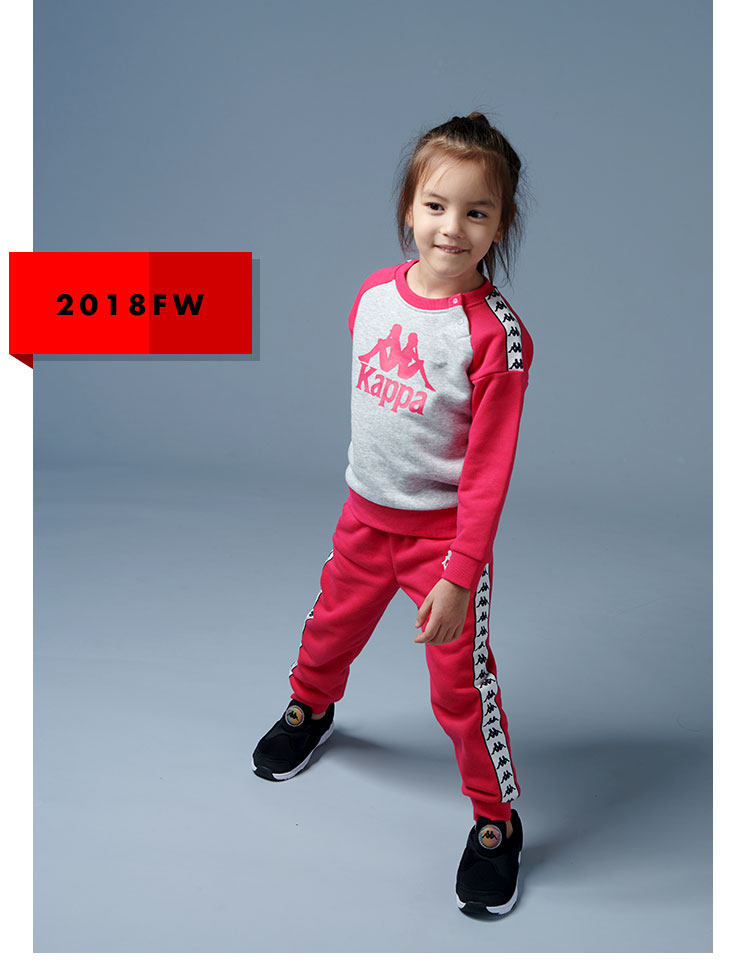 Kappa 背靠背 18年秋季款 儿童加绒保暖运动套装 天猫优惠券折后¥139包邮(¥189-50)男女童2色90~120码可选