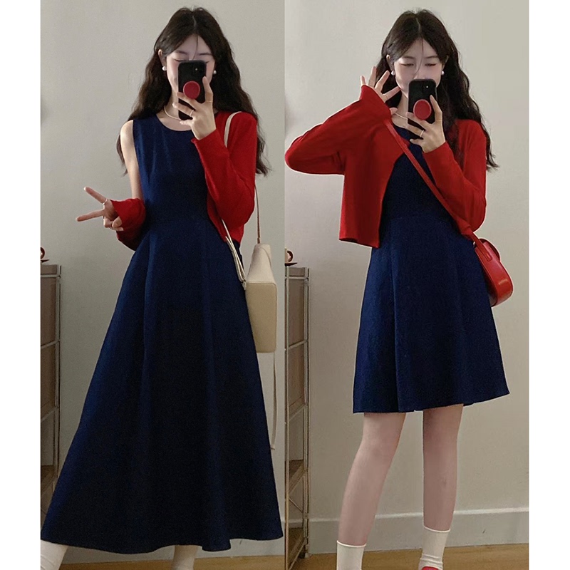 Nursing Dress, Summer Waist-Cinching Denim Tank Dress with Shawl, Postpartum Trendy Mom Style, Slimming for Going Out, Plus Size Nursing Clothes