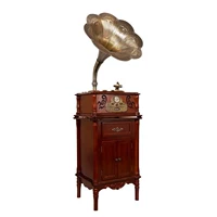 Máy ghi âm vinyl ghi âm cổ điển dọc cổ điển máy ghi âm cổ điển retro gỗ rắn lớn âm vị sừng - Máy hát 	đầu đĩa than loa kèn tại hà nội	