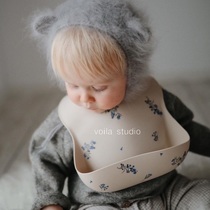 ins wind silicone rubber bib for children infant silicone walled mouth high face value Nordic Danish food grade complementary meal