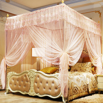 The new floor-to-ceiling Princess wind mosquito net household bracket encryption 1 5m thickened 1 8m bed three doors open the court pattern account