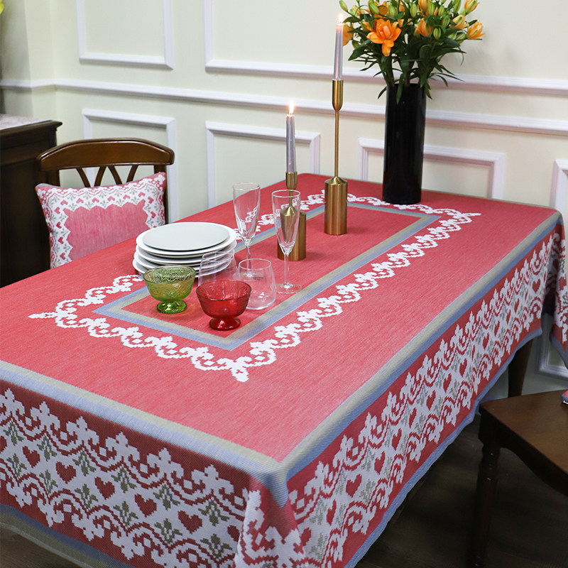 Swedish Ekelund American red tablecloth Nordic rectangular coffee table New Year's New Year festive Chinese tablecloth