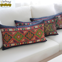 Swedish Ekelund Bohemian All-cotton Waist Pillow Mediterranean Exotic national wind cushions rectangular holding pillows