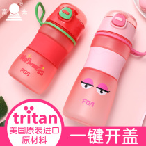 Fugang tritan childrens water cup primary school student kindergarten plastic portable summer fall-proof cute male Lady Cup