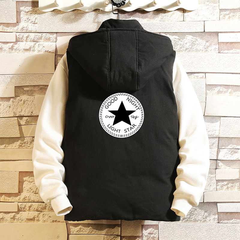 High street style vest men autumn winter teen trend sleeveless jacket fat man large size casual hood fashion horse clip