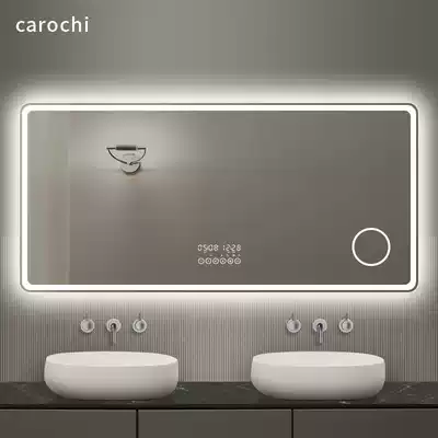 Toilet bathroom mirror hanging wall toilet dressing room smart mirror with light luminous wall wall bathroom cosmetic mirror