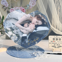 Photo signature plate Book transparent sign to tree table Benknot wedding celebration Prop Love Wood Chip Creative Straw Rabbit rabbit