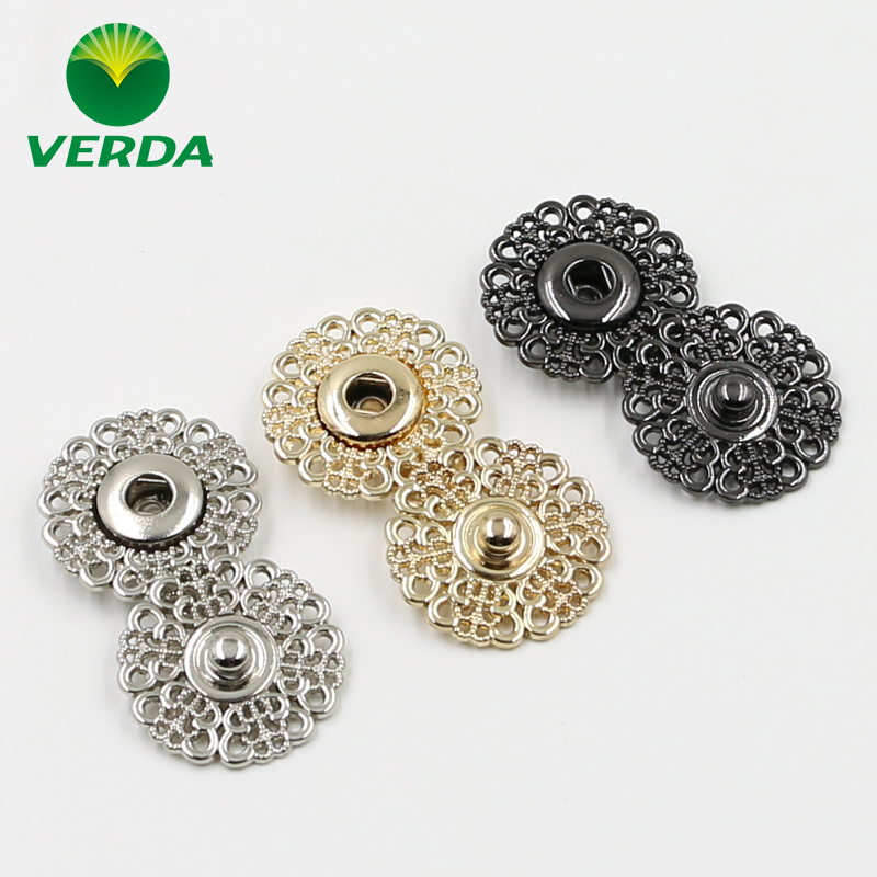 Black flower type metal dark button button button Female button Coat windbreaker invisible button button Snap button Snap button Anti-light button