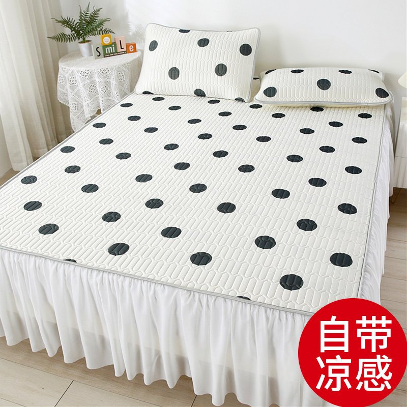 Latex Cool Mat bed Skirt Three-piece Ice Silk Mat Air Conditioning Soft Mat home washable Washable Machine Washable Folding Summer