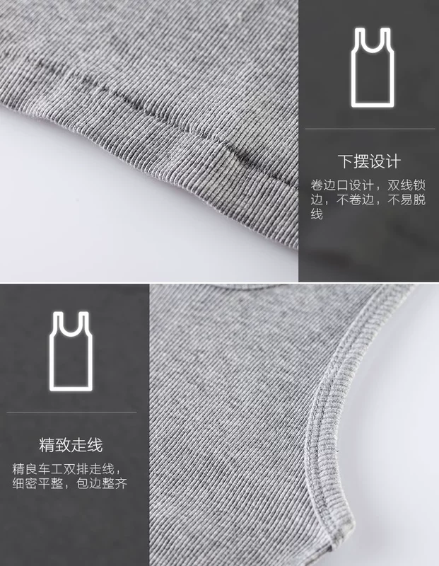 Ba súng nam vest cotton Li Chen với đoạn co giãn bó sát đồ lót cotton sợi thể thao vest 30235 - Áo vest đồ lót trung niên