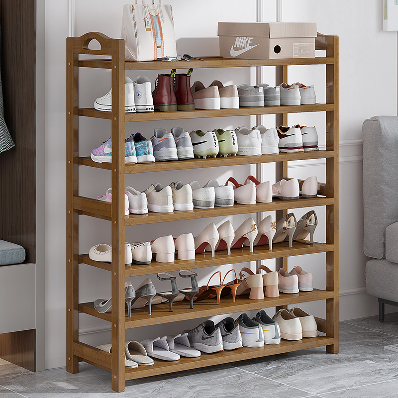 Simple Shoe Rack Household Doorway Indoor good-looking multilayer bamboo shoe cabinet Dormitory Rental House with a new 2023 burst-Taobao